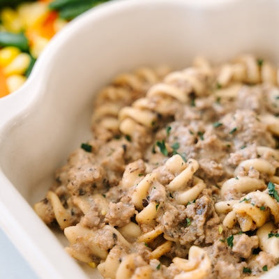 Beef Stroganoff and Steamed Veggie Power Pack