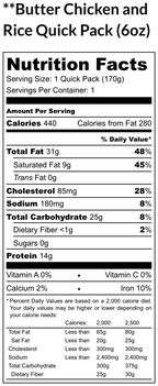 Butter Chicken and Rice Quick Pack