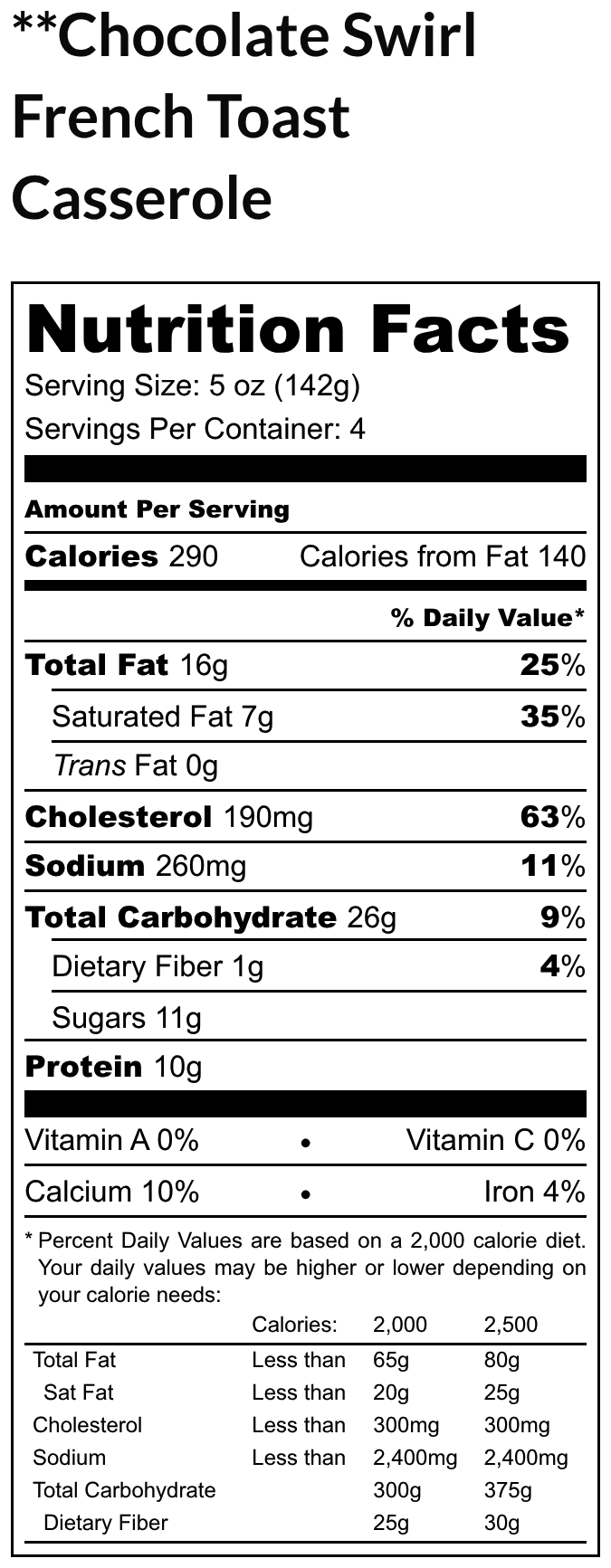 Chocolate Swirl French Toast Casserole