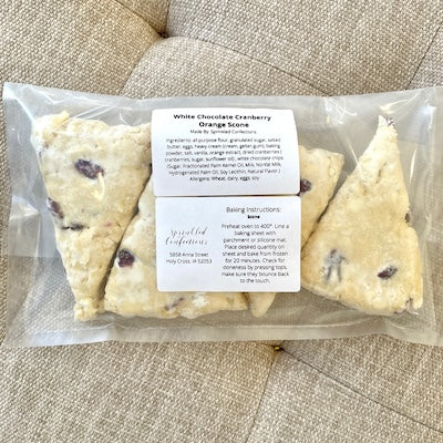Sprinkled Confections Ready-to-Bake Cranberry Orange White Chocolate Scones