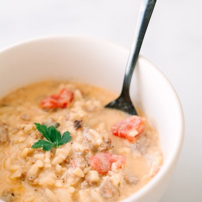 Single Serve Creamy Italian Orzo Soup