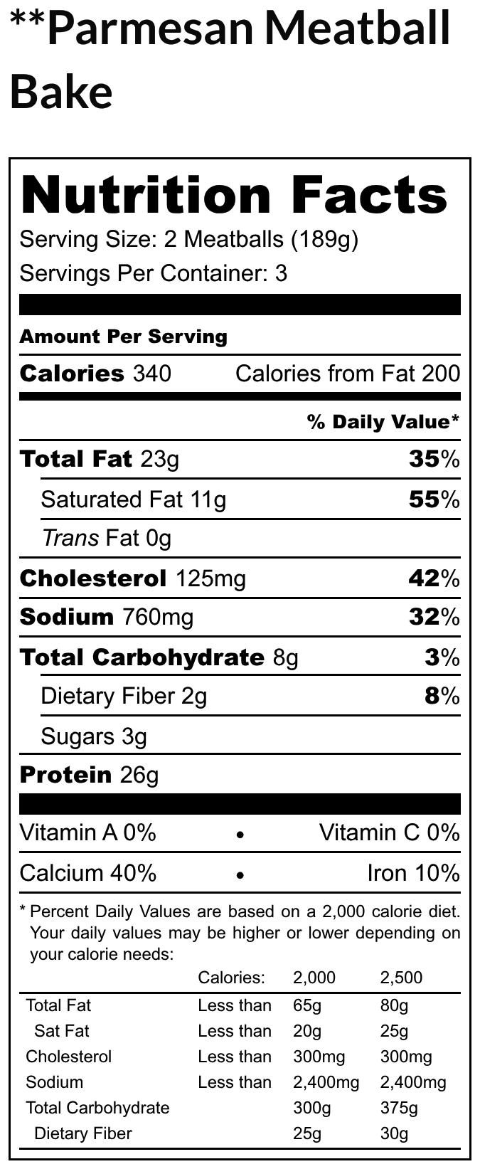 Parmesan Meatball Bake