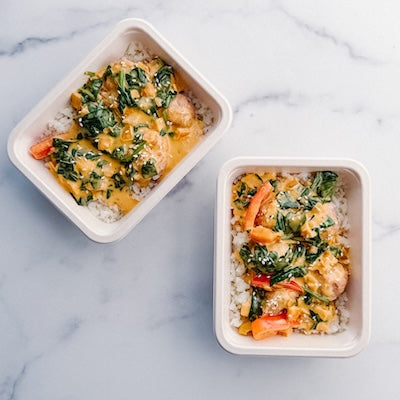 Thai Chicken Meatballs with Cauliflower Rice