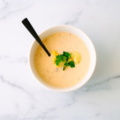 Single Serve Bacon Cheddar Cauliflower Soup