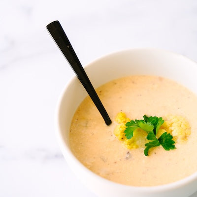 Single Serve Bacon Cheddar Cauliflower Soup